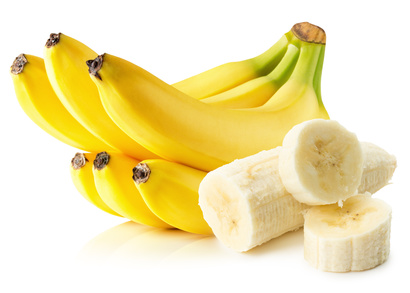 bananas isolated on the white background.